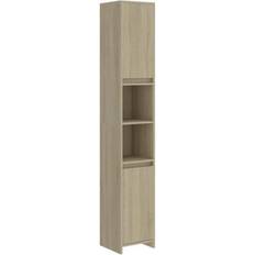 Muebles de Baño vidaXL Armario De Baño Madera Contrachapada Color Roble 30 x 30 x 183.5 cm