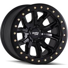 Dirty Life Dirty Life Dt-1 Wheel, 17x9 with 5 on 114.3 Bolt Pattern Matte Black W/Simulated Ring