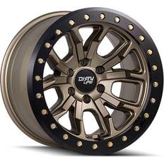 Dirty Life Dirty Life Dt-1 Wheel, 17x9 with 5 on 114.3 Bolt Pattern Satin Gold W/Simulated Ring