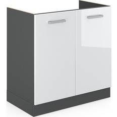 Plata Muebles de Baño para Lavabos Individuales VICCO Armario Bajo Para Fregadero R-Line 80 cm