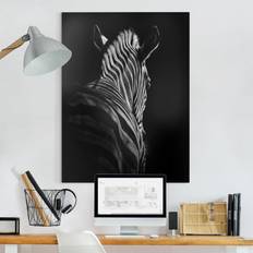 Weiß Bilder Ebern Designs Schwarz-Weiß Hochformat Dunkle Zebra Silhouette Bild