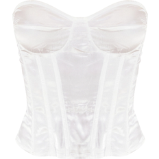 PrettyLittleThing Satin Corset - White