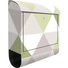 Verde Cassette della posta Letterbox Motif Géométrique Triangle Incliné Vert