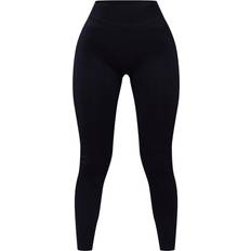 PrettyLittleThing Petite Contour High Waisted Leggings - Black