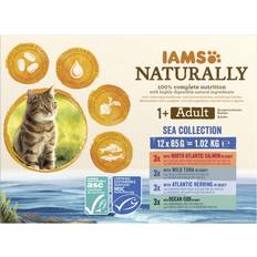 Iams våtfoder IAMS Naturally Katze Erw. See Mix 12x85g 12x