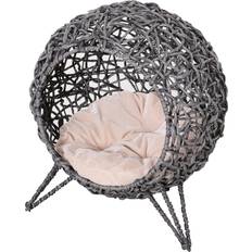 Pawhut Katthus Av Rotting Kudde Kudde Silvergrå Ø 52 x 58 cm