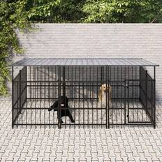 Chenils pour chiens - Chien Animaux de compagnie vidaXL 198 Outdoor Dog Kennel Steel Puppy Crate Pet Cage Enclosure Multi