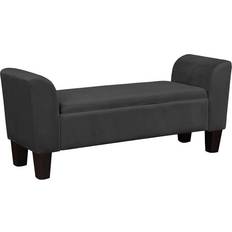 Black Settee Benches Lilola Home Collection 88871BK Settee Bench