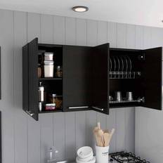 Black Wall Cabinets FM FURNITURE Sitka 24-inch Wall Cabinet