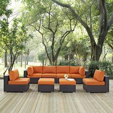 Orange Outdoor Lounge Sets modway Convene Collection Sectional Outdoor Lounge Set