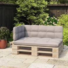 Grey Outdoor Stools vidaXL Backrest for Pallet Sofa 110 cm Iron