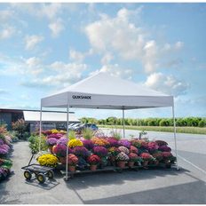 QuikShade 10 Market Place MP100 Pop-Up Canopy, Straight Leg, Aluminex