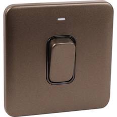 Schneider Electric Lisse Mocha Bronze Screwless 50A DP Switch 1 Gang LED Indicator