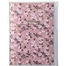 Fickkalender Fickkalender A5 Vertikal Blommönster Rosa