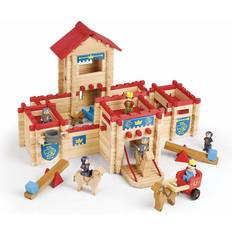 Fort byggesæt Jeujura Action Figurer The Wooden Castle Fort Playset 300 Dele