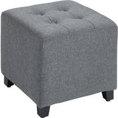 Homcom Square Grey Foot Stool 35cm