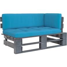 Blu Divani Modulari vidaXL Angolare da Giardino Pallet Legno Pino Impregnato Grigiocod MXL 120515 Divano Modulare