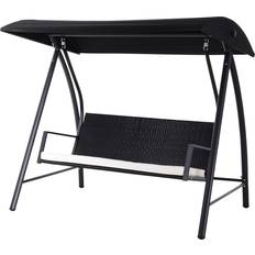 Altalene con Tetto OutSunny Hollywoodschaukel 3 Posti Polyrattan 198x124x179 cm