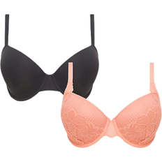 Dorina Karly Balcony Wired Bras 2-pack - Black/Coral