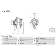 Bosch Generaattorit Bosch Laturi 14V 150A 0 986 047 920