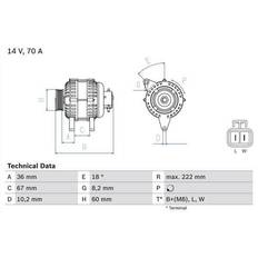 Bosch Generadores Bosch 0 986 043 101 Alternador 14V 70A