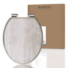 Gris Abattants de toilette SCHÜTTE Abattant WC En MDF Light Wood 150 kg