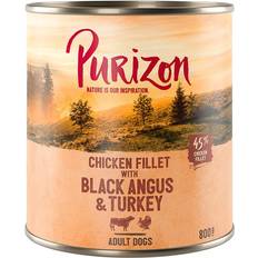 Purizon 24x800g Black-Angus & Kalkun Adult hundefoder våd