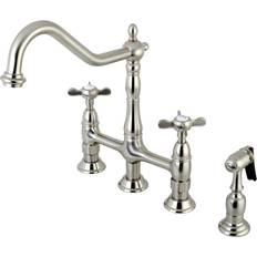 Kingston Brass KS127.BEXBS Essex Widespread Bridge Brushed Nickel