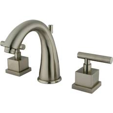 Kingston Brass KS2968CQL 8 in Widespread Bathroom Faucet Brushed Nickel Brass, Nickel, Grey