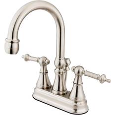 Taps Kingston Brass KS2618TL 4 in Centerset Bathroom Faucet Brushed Nicke Nickel