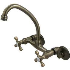 Taps Kingston Brass 6-Inch Adjustable Center Wall Mount Antique Brass, Matt black