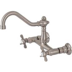 Taps Kingston Brass KS3248BEX 8 Inch Center Wall Mount Bathroom Faucet Nickel, Grey