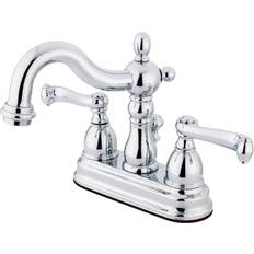 Brushed Basin Faucets Kingston Brass KB160.FL Heritage 1.2 Centerset Gray