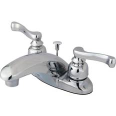 Nickel Taps Kingston Brass KB8621FL 4 in Centerset Bathroom Faucet Polished Chro Nickel, Grey