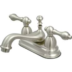 Taps Kingston Brass KS3608AL 4 in Centerset Bathroom Faucet Brushed Nicke Grey