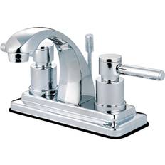 Taps Kingston Brass KS4641DL 4 in Centerset Bathroom Faucet Polished Chro Grey