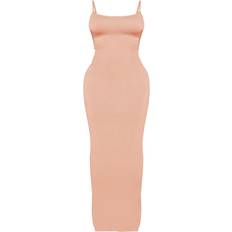 PrettyLittleThing 32 - Dame Kjoler PrettyLittleThing Shape Jersey Strappy Maxi Dress - Camel