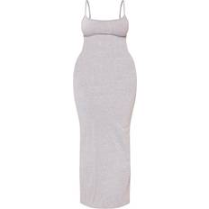 PrettyLittleThing 32 - Dame Kjoler PrettyLittleThing Shape Jersey Strappy Maxi Dress - Grey Marl