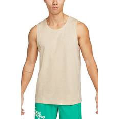 Beige - Men Tank Tops Nike Primary Men's Dri-FIT Versatile Tank Top - Neutral Olive/Heather/Neutral Olive