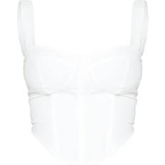 Corsets PrettyLittleThing Shape Woven Corset Crop Top - White