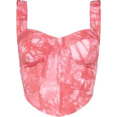 Corsets PrettyLittleThing Shape Woven Corset Crop Top - Pink Tie Dye