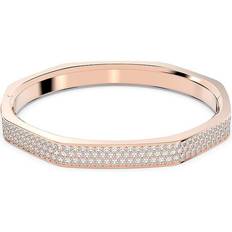 Jewellery Swarovski Dextera Rose Gold-Tone Plated White Octagon Bangle