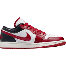 Men - Synthetic Shoes Nike Air Jordan 1 Low - White/Black/Sail/Gym Red