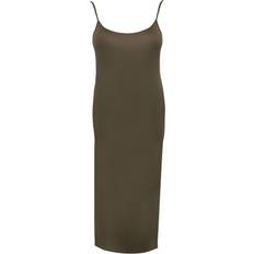 PrettyLittleThing Shape Jersey Strappy Maxi Dress - Olive Khaki