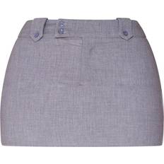 PrettyLittleThing Shape Woven Micro Mini Skirt - Grey