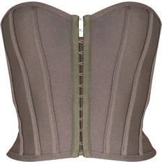 PrettyLittleThing PrettyLittleThing Bandage Hook & Eye Structured Corset - Moss Khaki