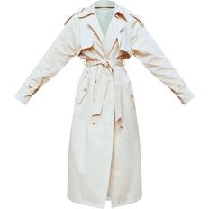 Belted trench coat PrettyLittleThing Panel Detail Belted Trench Coat - Stone