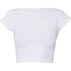 PrettyLittleThing Soft Rib Backless Top - White