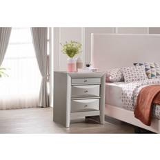 Silver Bedside Tables Glory Furniture Marilla 3-drawer Wood Bedside Table