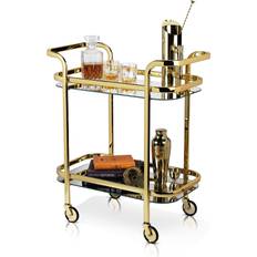 Geel Trolley Tafels Viski Gold Bar Cart